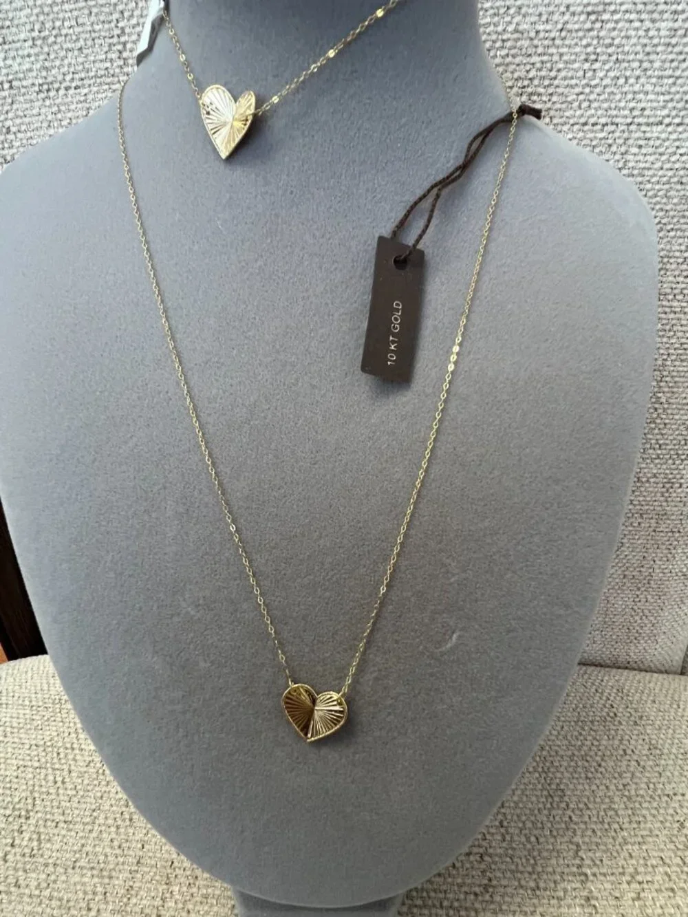 10K Yellow Gold Heart Pendant Necklace 18” & bracelet 7